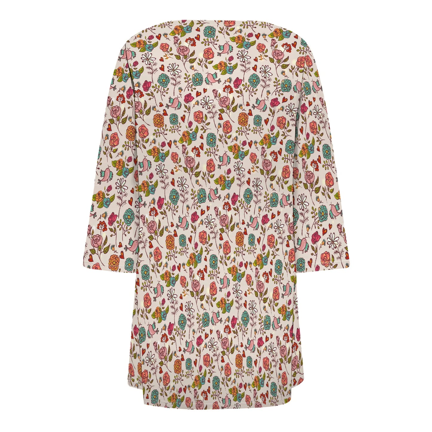 Women's Thin Half Sleeve Floral Print Lightweight Blouse Shirts Coat Cardigan Edgy with Pocket