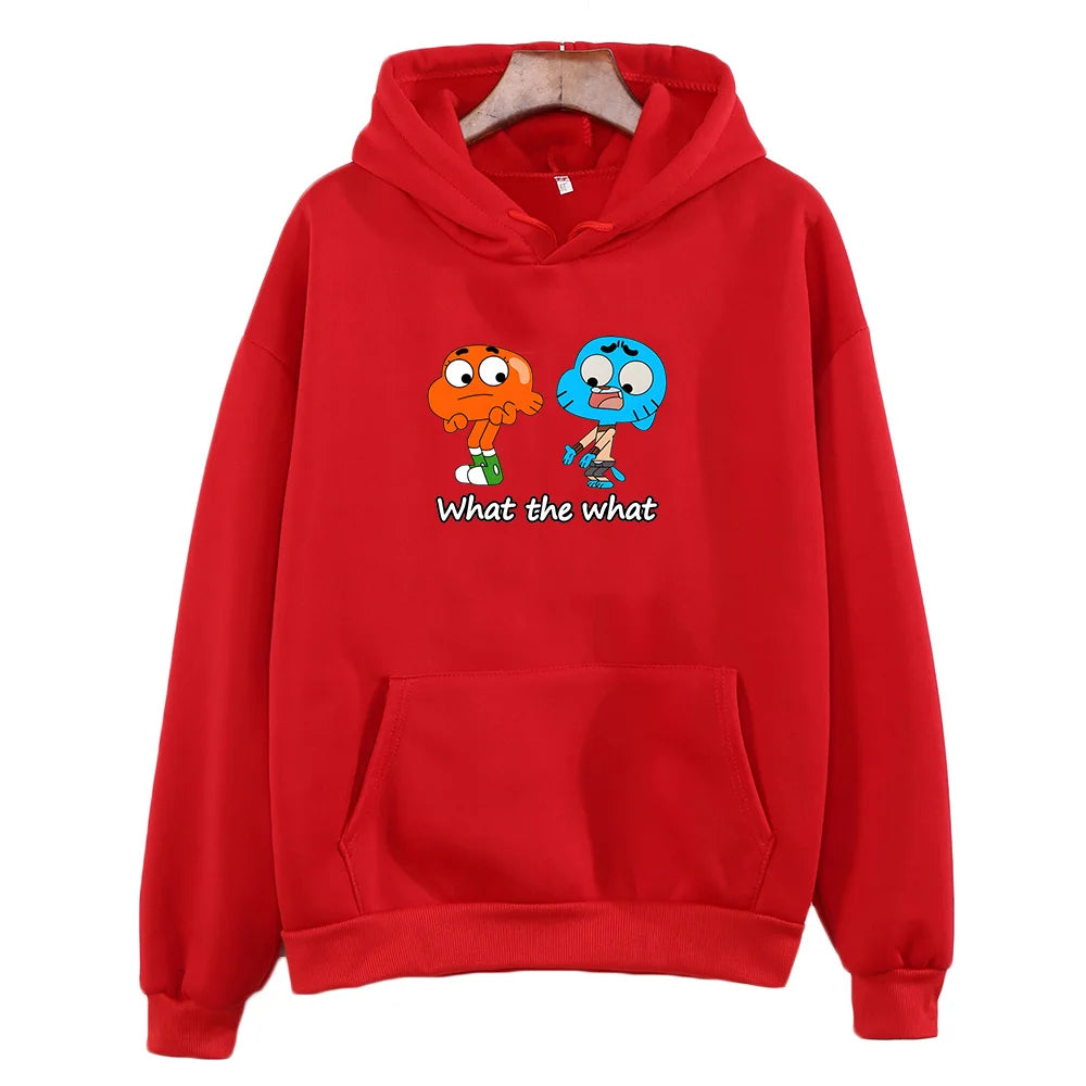 Game Animation Hooded Gumball Aesthetic Cute Retro Sweatshirt for Autumn/Winter Fleece Clothing Moletom Manga Harajuku Hoody