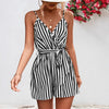 Women's shorts 2025 summer new product European and American women's V-neck camisole jumpsuit
