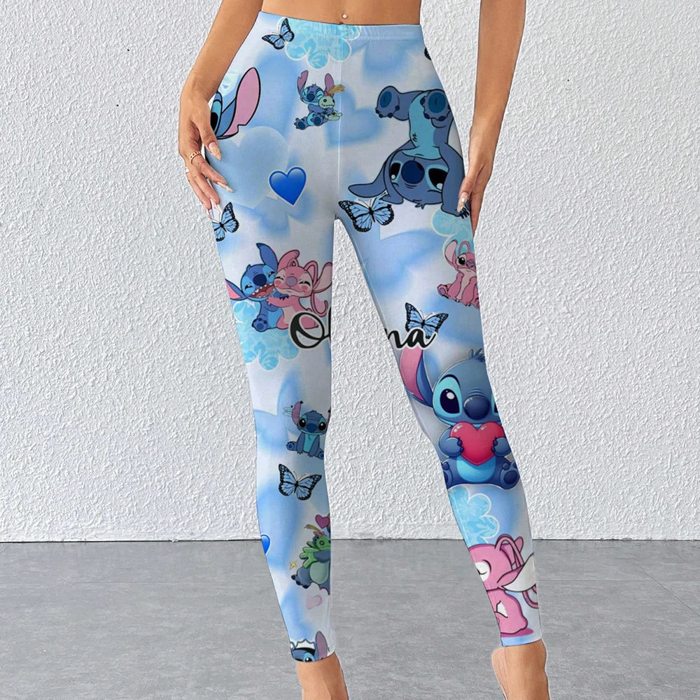 Disney Stitch print Leggings For Women Leggings camouflage Fitness Pants Soft Stretchy Tights Leggings Physical