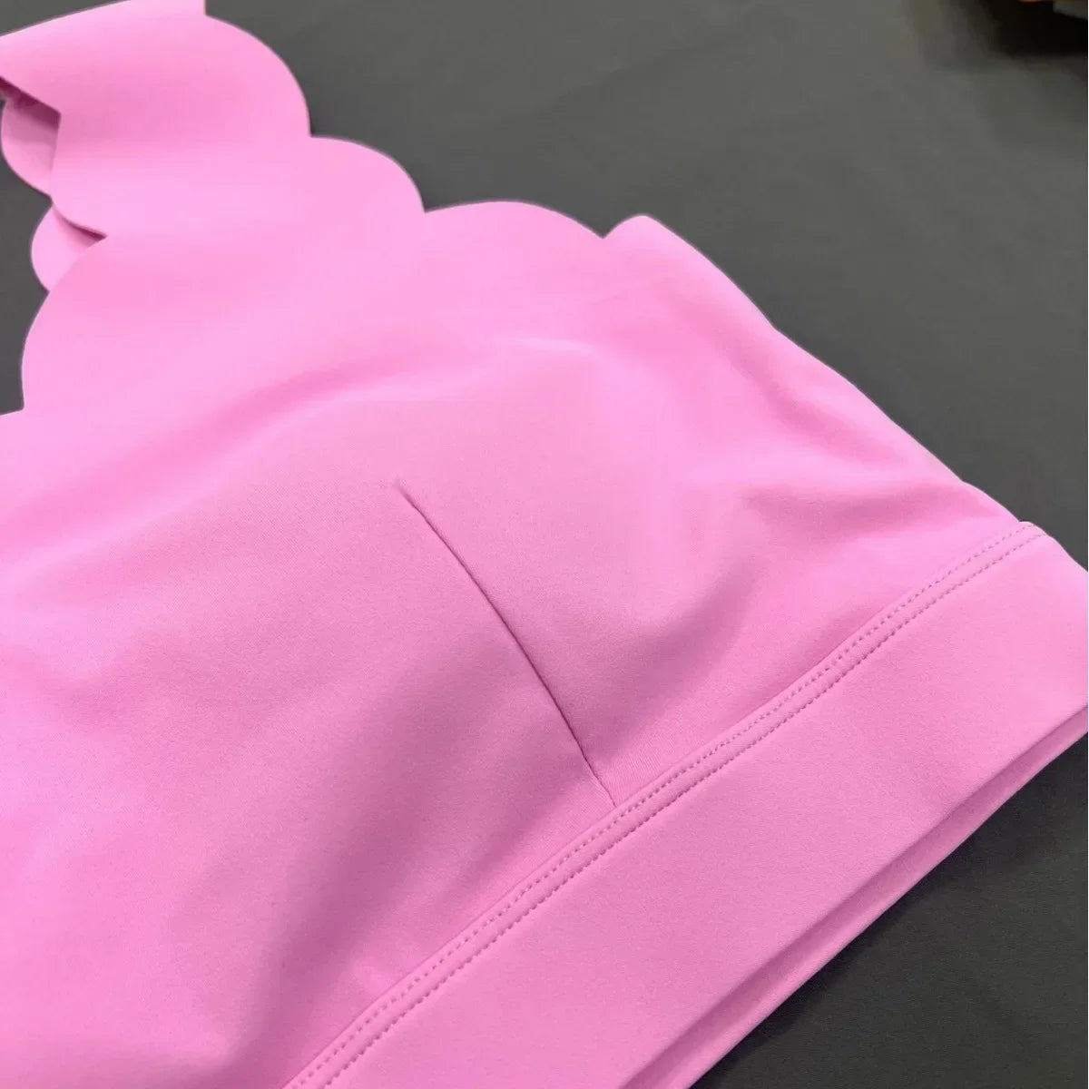 Single Shoulder Strap Removable Cup Sports Underwear Running Shockproof Gathering Yoga Bra Lace Back Yoga Pants Set