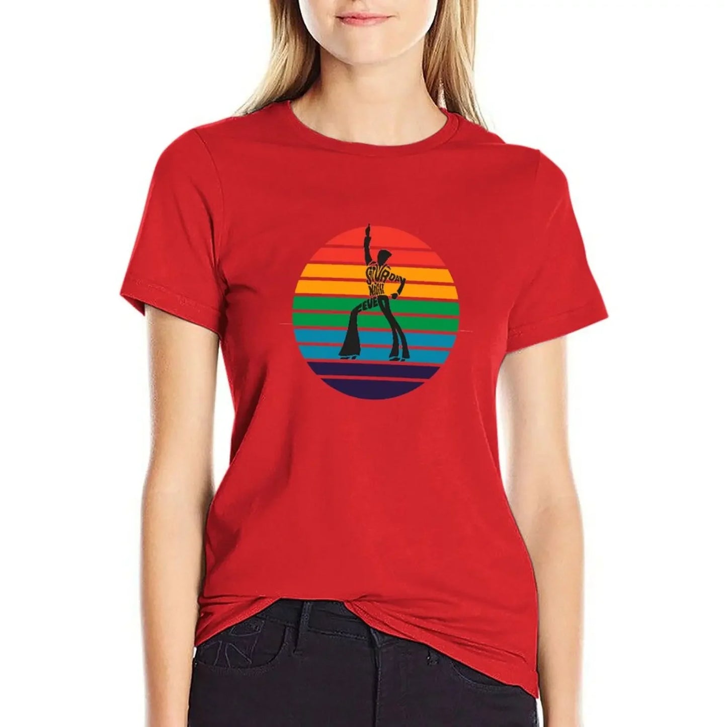 Saturday Night Fever Multi Colors T-Shirt oversized female graphics black t shirts for Women