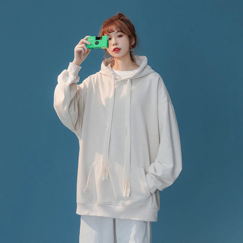 Women Hoodies Pullover Hooded Sweat Shirts Solid Color Jogger Long Sleeve Black Jogging Men Sweatshirt Sport Top Autumn Clothing