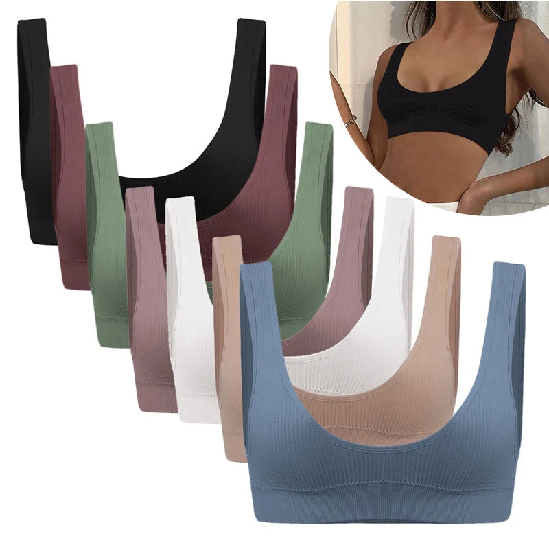 Women Push Up Brassiere Sports Deep-U Shape Bralette Nowire Underwear Female Comfy Sexy Lingerie Top Intimates Seamless Bras