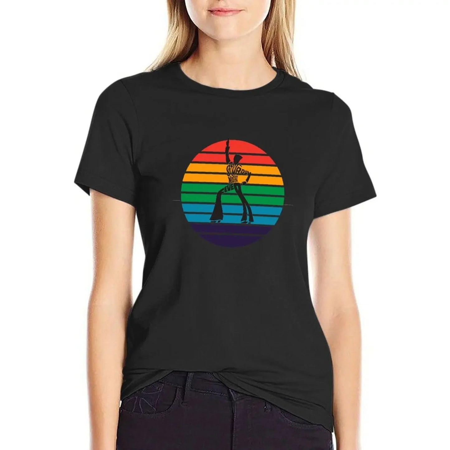 Saturday Night Fever Multi Colors T-Shirt oversized female graphics black t shirts for Women