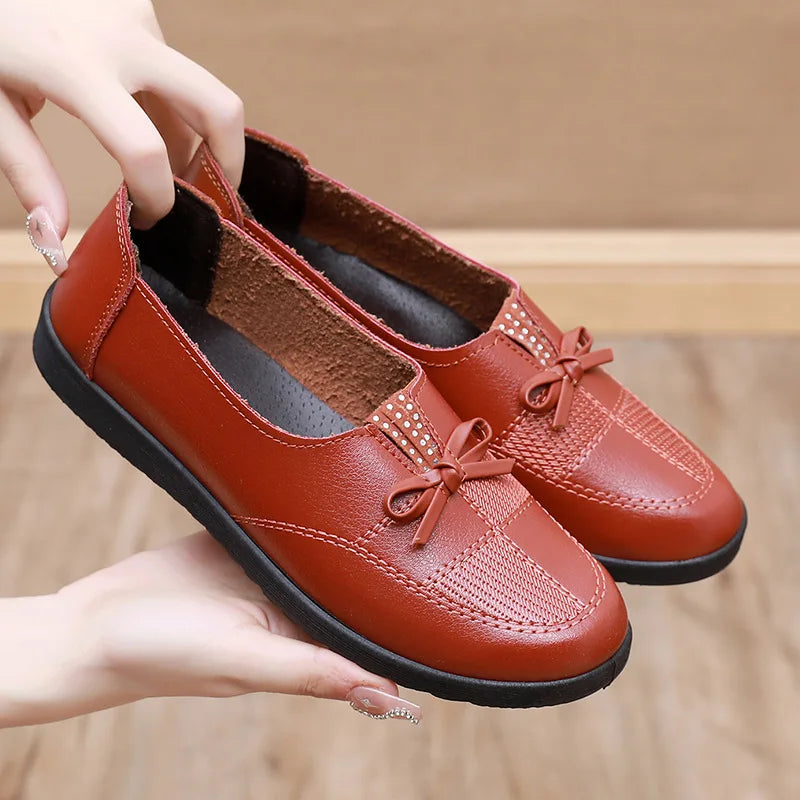 2024 Cheap Shoes Women Leather Flats Female Flats Spring Shoes Classic Women's Loafers Casual Leather Shoes