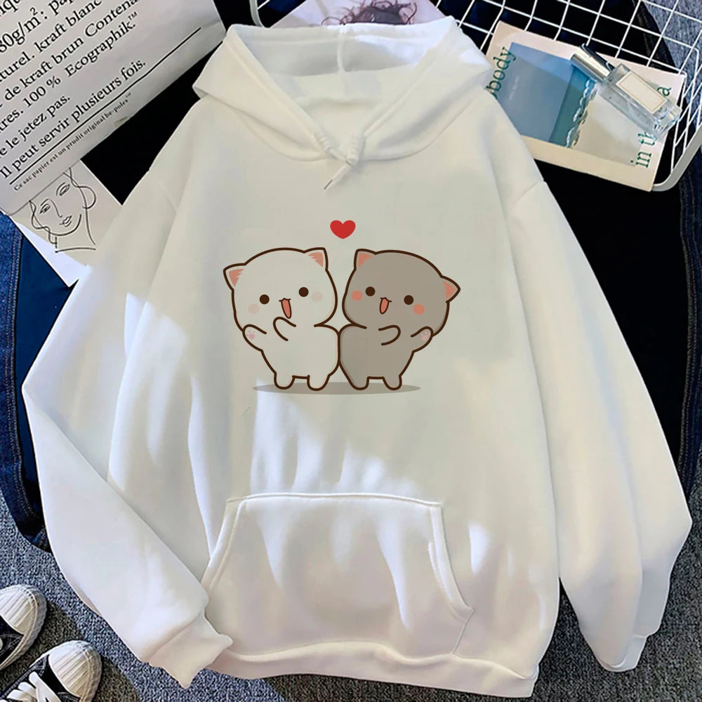 Men Women Aesthetic Trendy Hoodies Bubu Dudu Bear Graphic Printed Hooded Plus Size Pullover Unisex Prevalent Fashion Sweatshirt