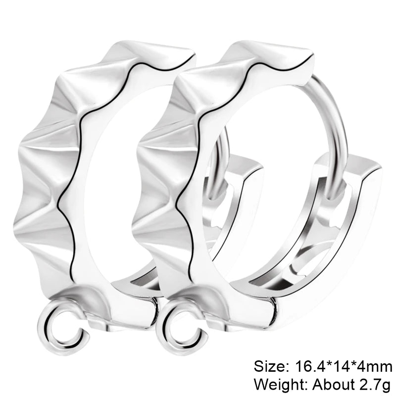 Juya 2Pcs Antiallergic Earwire Fasteners Basic Fixtures Earring Hook Clasps Accessories For DIY Women's Charms Earrings Making