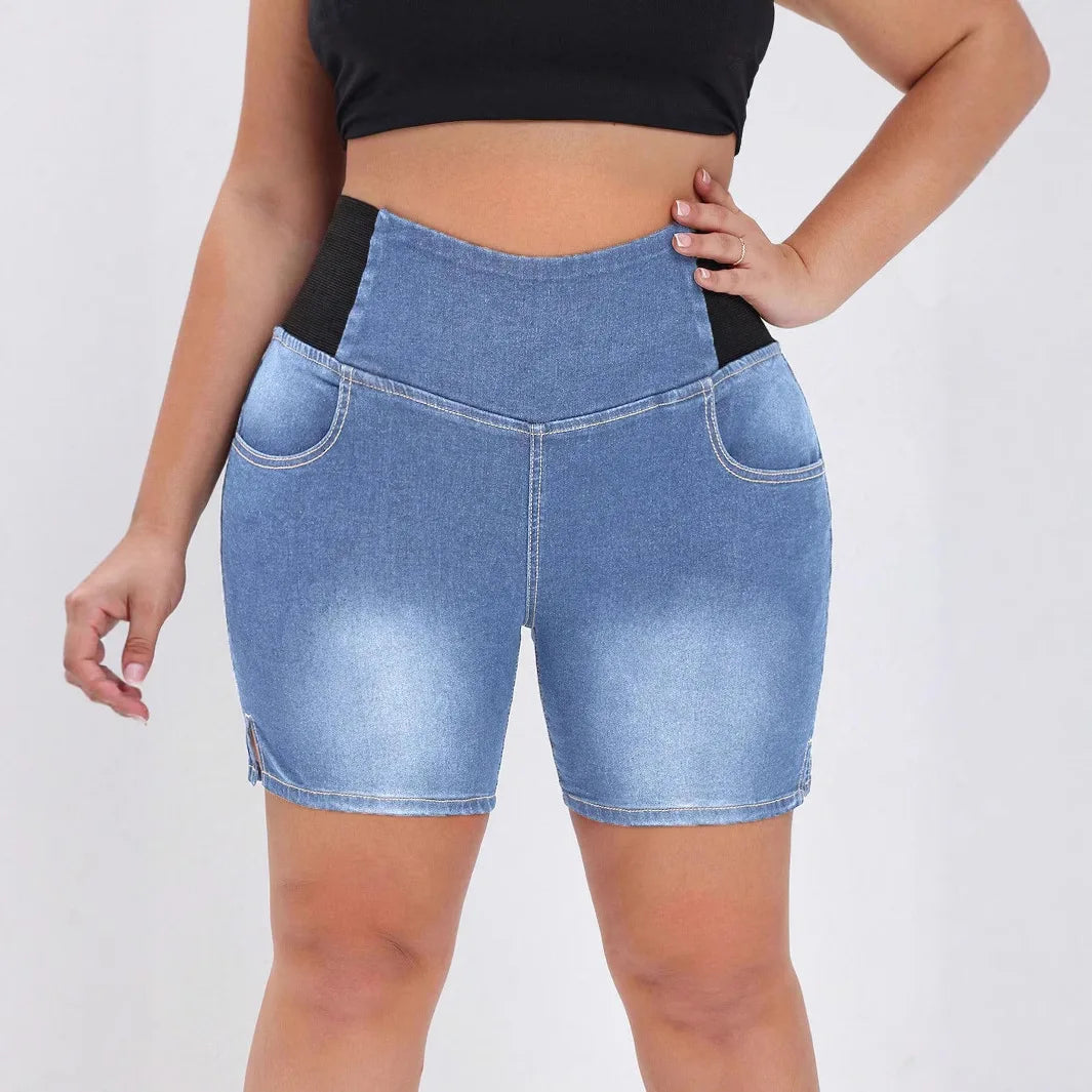 Summer's New Fashionable Hip-lifting and Waist-tightening Denim Shorts. Comfortable Casual High-waisted Short Jeans for Ladies