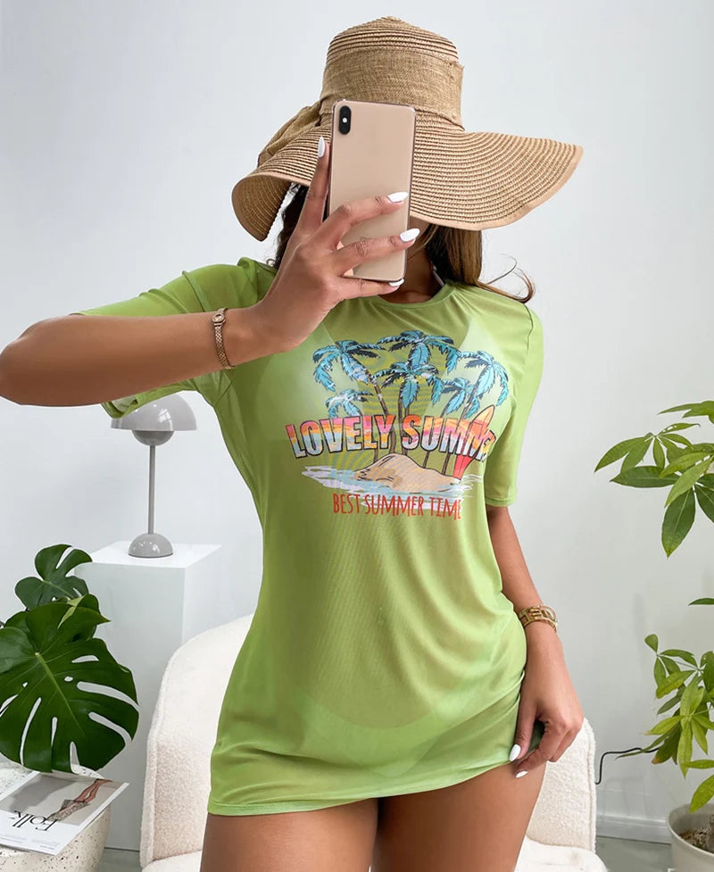 2024 New Trend Swimwear Women 3 Piece Bikini Set Sexy Triangle Bikinis Bathing Suit with T shirt Cover Up Summer Swimsuit