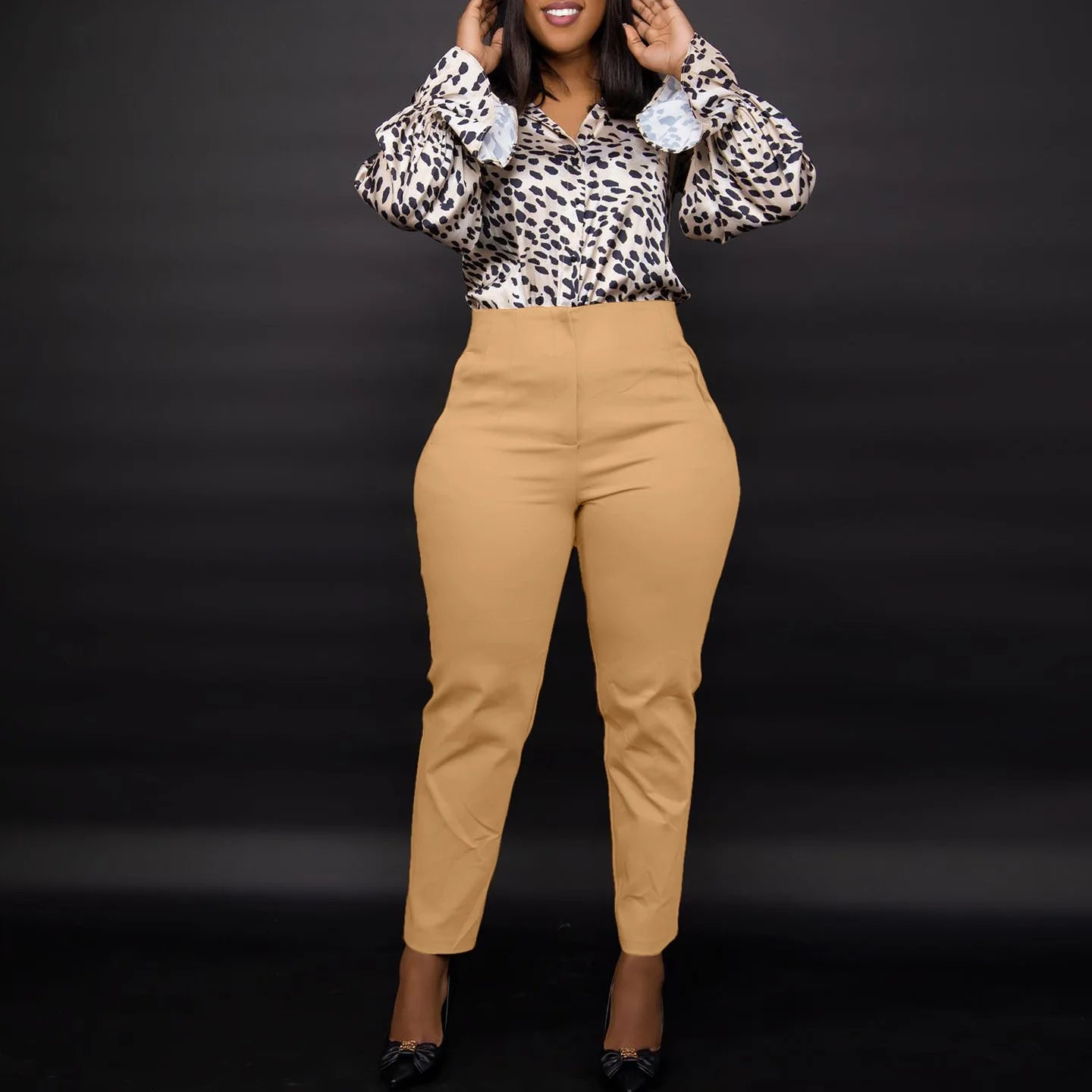 Work Pants for Women Office Elegant High Waisted Solid Skinny African Ladies Fashion Business Work Pencil Pants Bottoms 2024 New