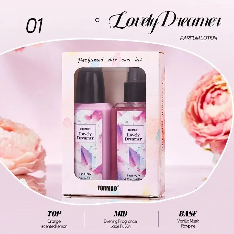75ml French Floral Perfume Set Popular Long-Lasting Fresh Light Fragrance Perfume Skin Care Kit Popular Women'