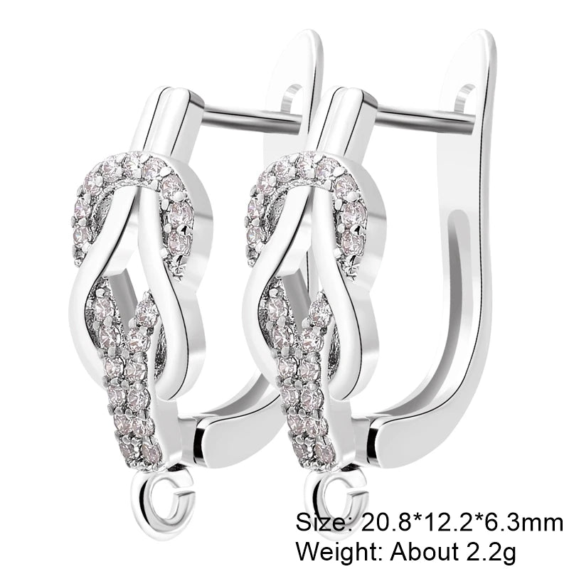 Juya 2Pcs Antiallergic Earwire Fasteners Basic Fixtures Earring Hook Clasps Accessories For DIY Women's Charms Earrings Making