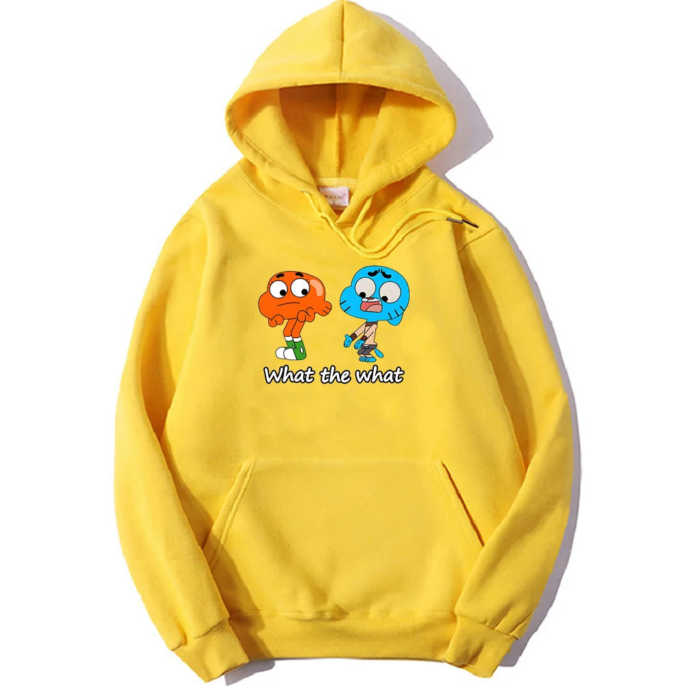 Game Animation Hooded Gumball Aesthetic Cute Retro Sweatshirt for Autumn/Winter Fleece Clothing Moletom Manga Harajuku Hoody