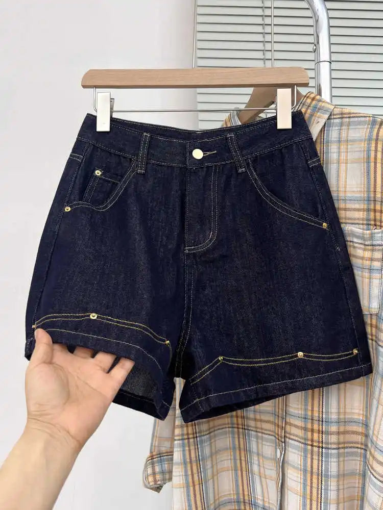 High Waist Plus Size Women's Short Fashion New Commuting Straightleg Jean Summer Simple All Match Wide Leg Pants