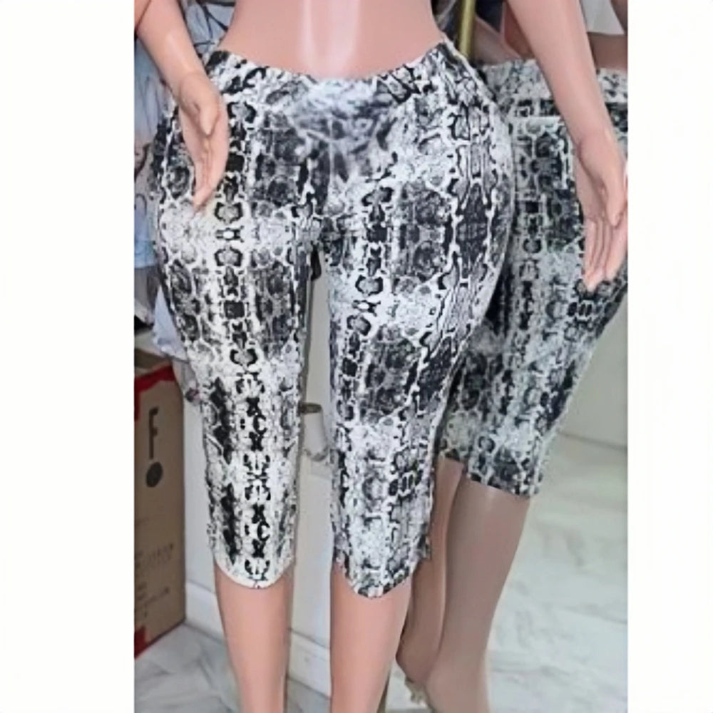 HLJ&GG Fashion Leopard Printing High Waisted Skinny Shorts Women Elastic Waist Slim Shorts Summer New Female Bottom Streetwear