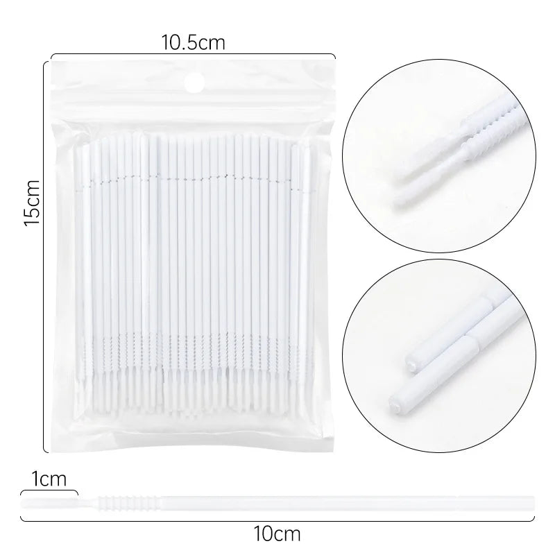 100Pcs Dental Disposable Micro Applicator Brushes Long Head Brush Bendable Sticks for Makeup Dentistry Care Teeth Cleaning Tools