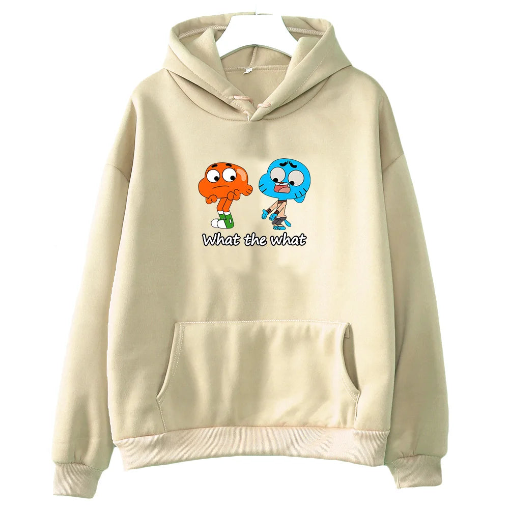 Game Animation Hooded Gumball Aesthetic Cute Retro Sweatshirt for Autumn/Winter Fleece Clothing Moletom Manga Harajuku Hoody