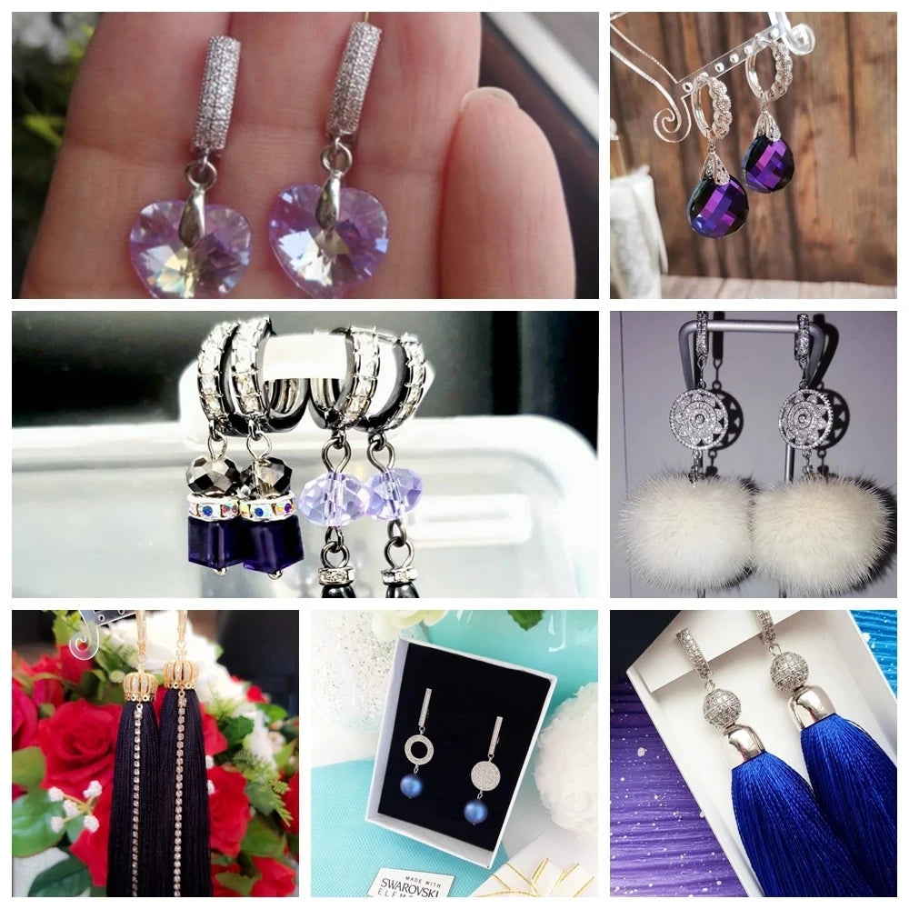 Juya 2Pcs Antiallergic Earwire Fasteners Basic Fixtures Earring Hook Clasps Accessories For DIY Women's Charms Earrings Making